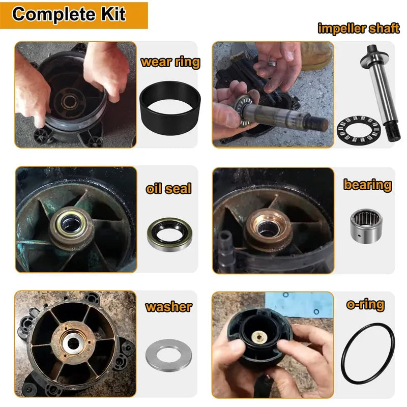 Seadoo 1998-2006 Complete Jet Pump Rebuild Kit with Wear Ring/Impeller Shaft